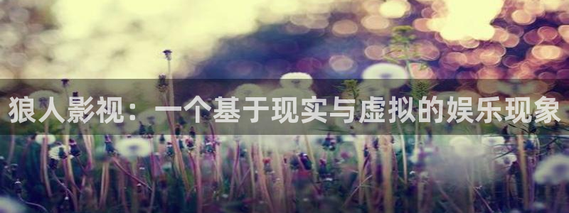 秋霞午夜理论电影2019中文：狼人影视：一个基于现实与虚拟的娱乐现象